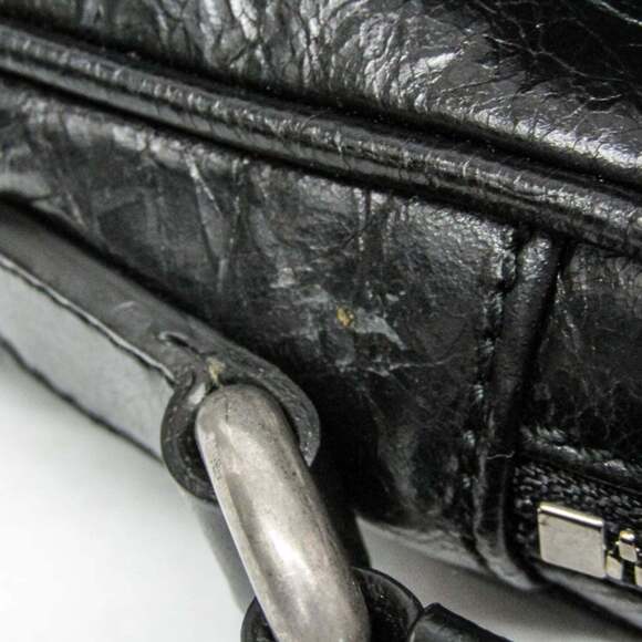 GUCCI Black Leather Messenger Shoulder Bag